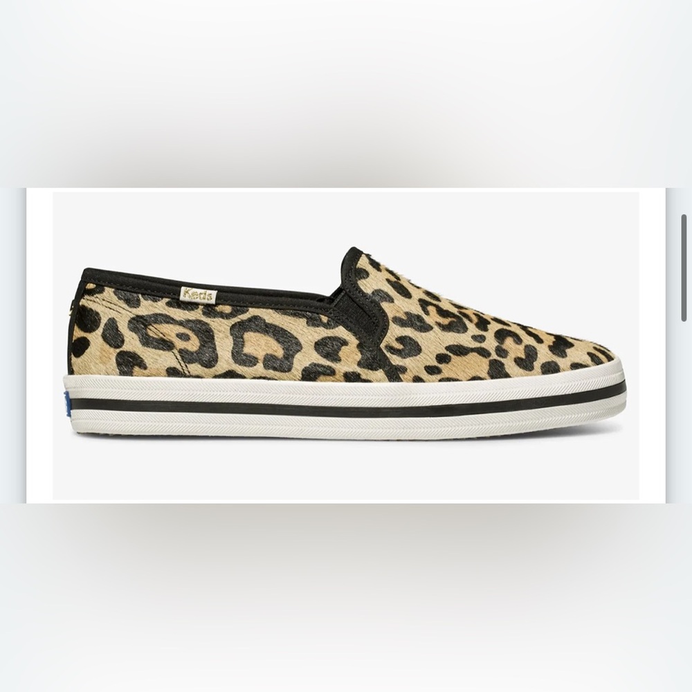 Kate spade Keds Brown and Black Slip-On calf hair leopard Sneakers